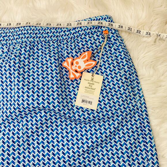 Psycho Bunny Men's Swim Trunks Size 6XL Blue Chevron Dry Pocket NWT - Picture 6 of 16